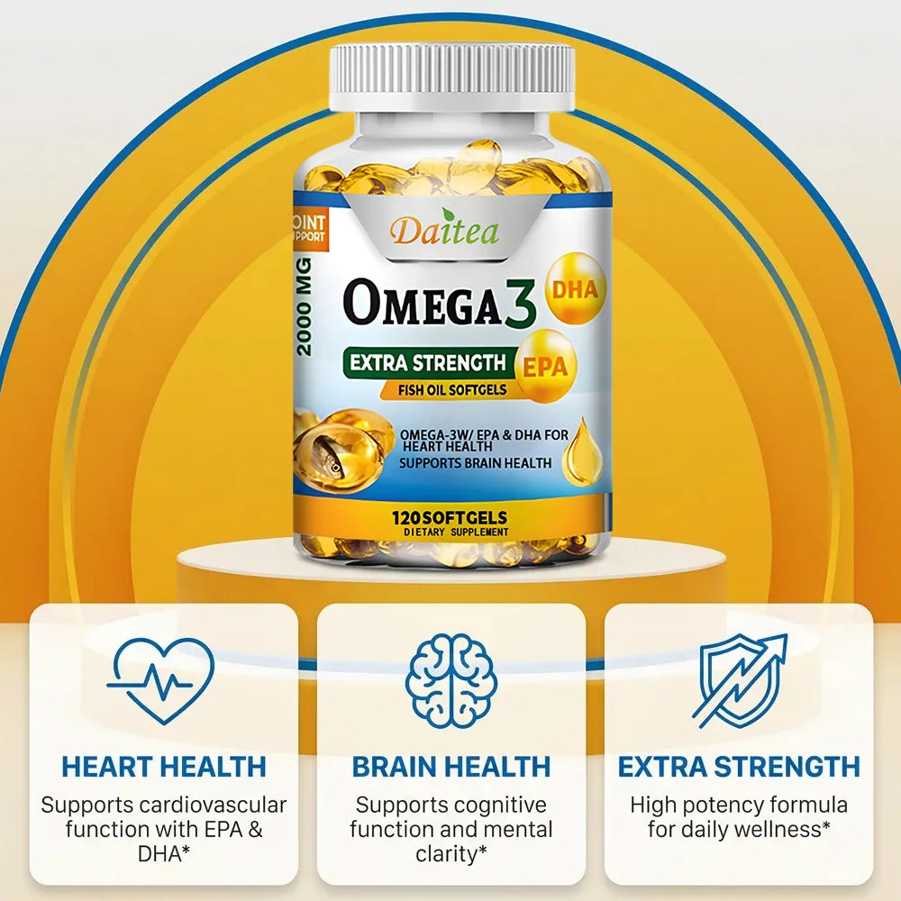 Daitea Omega-3 Extra Strength Fish Oil (120 Softgels)