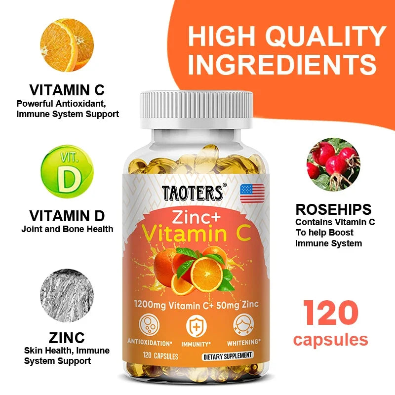 Taoters Zinc + Vitamin C Capsules (120 ct)