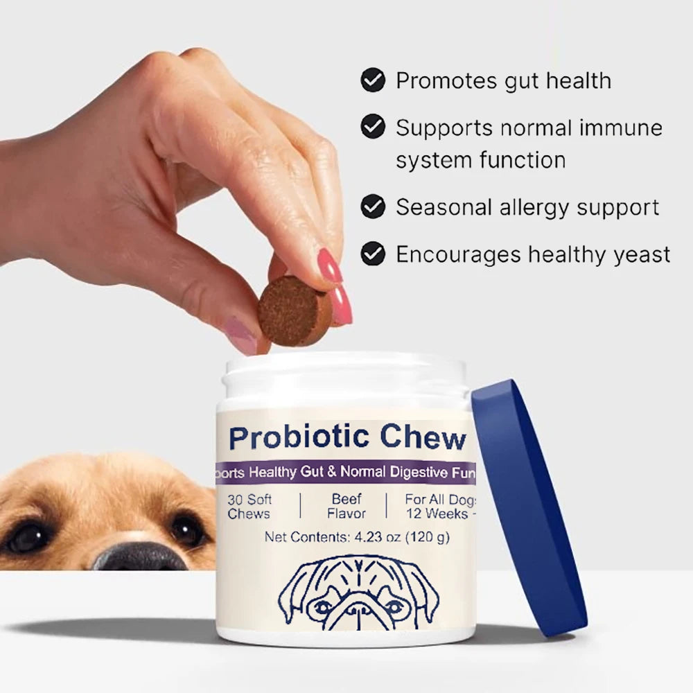 Probiotic Soft Chews for Dogs, Beef Flavor (30 ct)