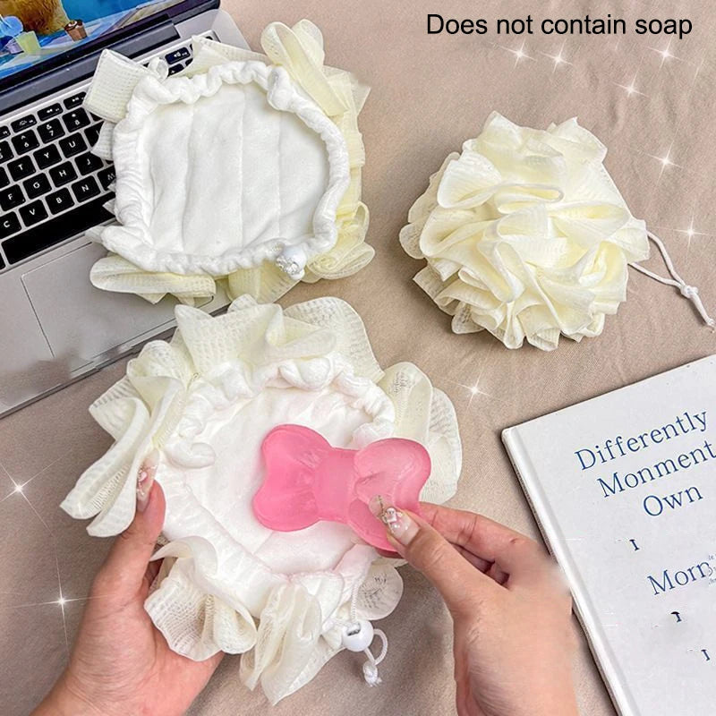 2-in-1 Bath Flower Loofah with Soap Pocket