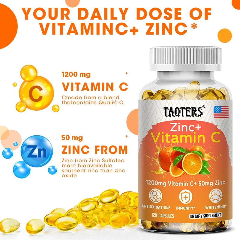 Taoters Zinc + Vitamin C Capsules (120 ct)