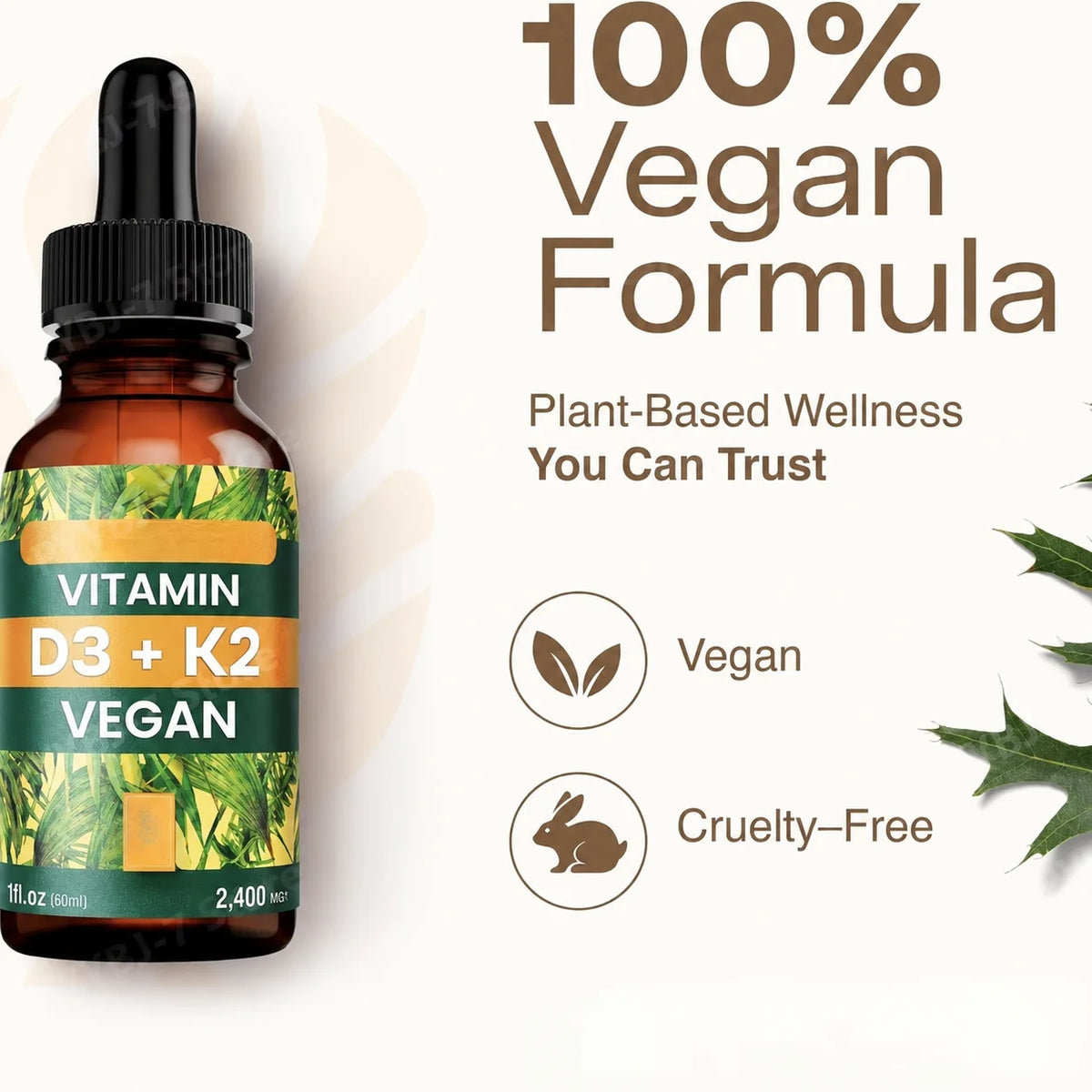 Vegan Vitamin D3 + K2 Liquid Drops