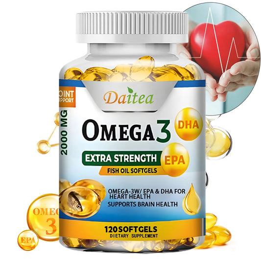 Daitea Omega-3 Extra Strength Fish Oil (120 Softgels)