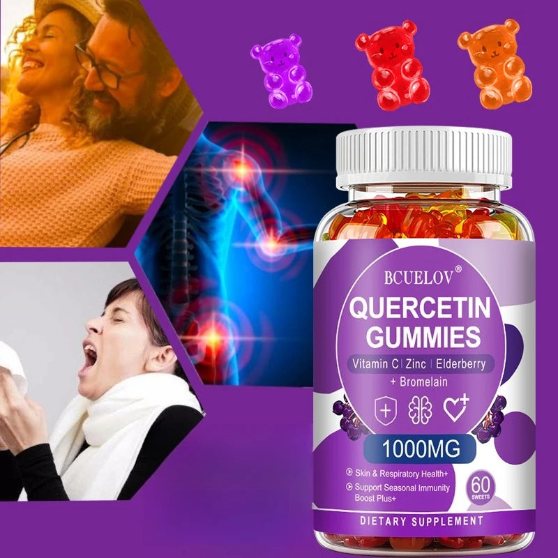 Bcuelov Quercetin Gummies 1000 mg with Bromelain (60 ct)