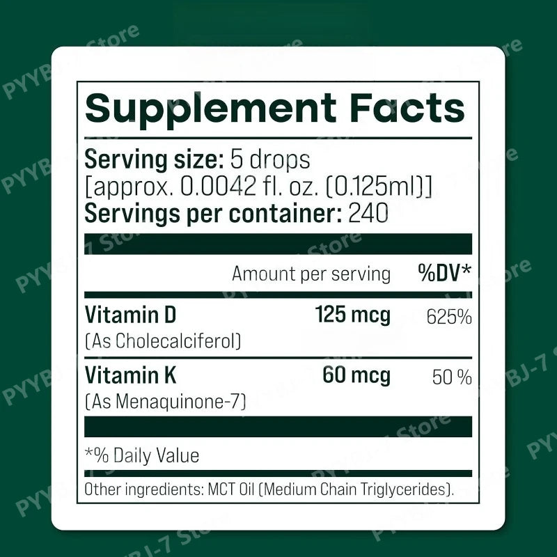 Vegan Vitamin D3 + K2 Liquid Drops