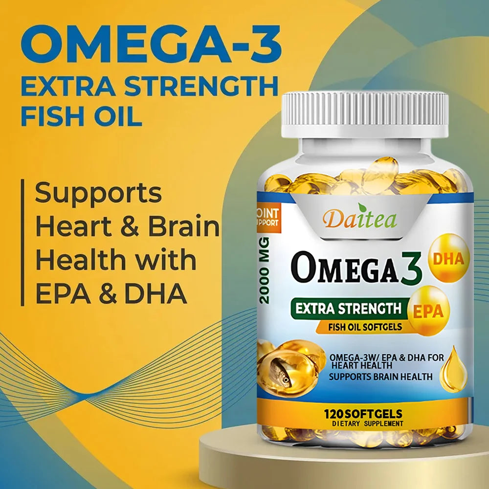 Daitea Omega-3 Extra Strength Fish Oil (120 Softgels)