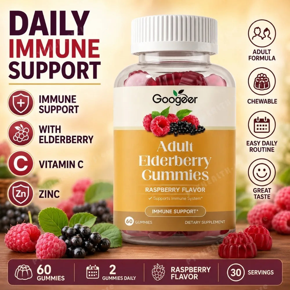 Googeer Adult Elderberry Gummies with Vitamin C & Zinc (60 ct)
