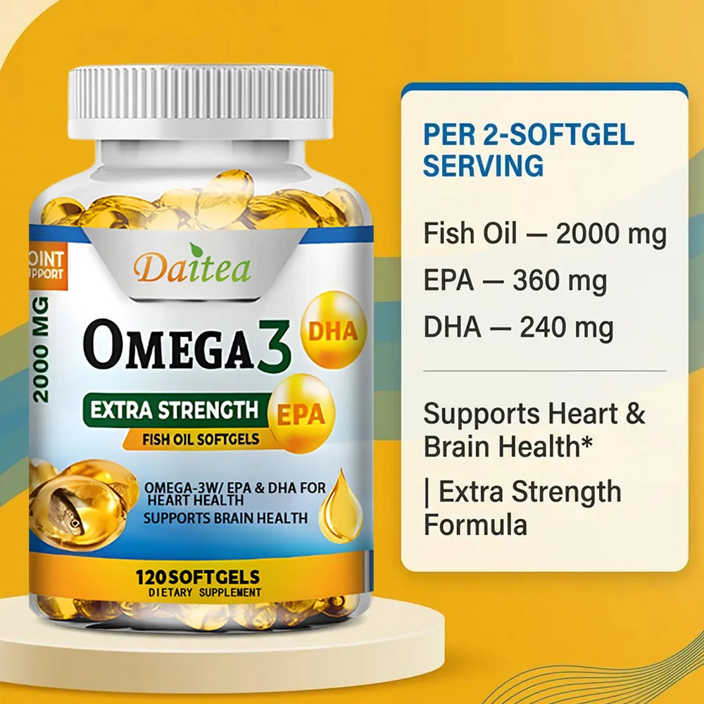 Daitea Omega-3 Extra Strength Fish Oil (120 Softgels)