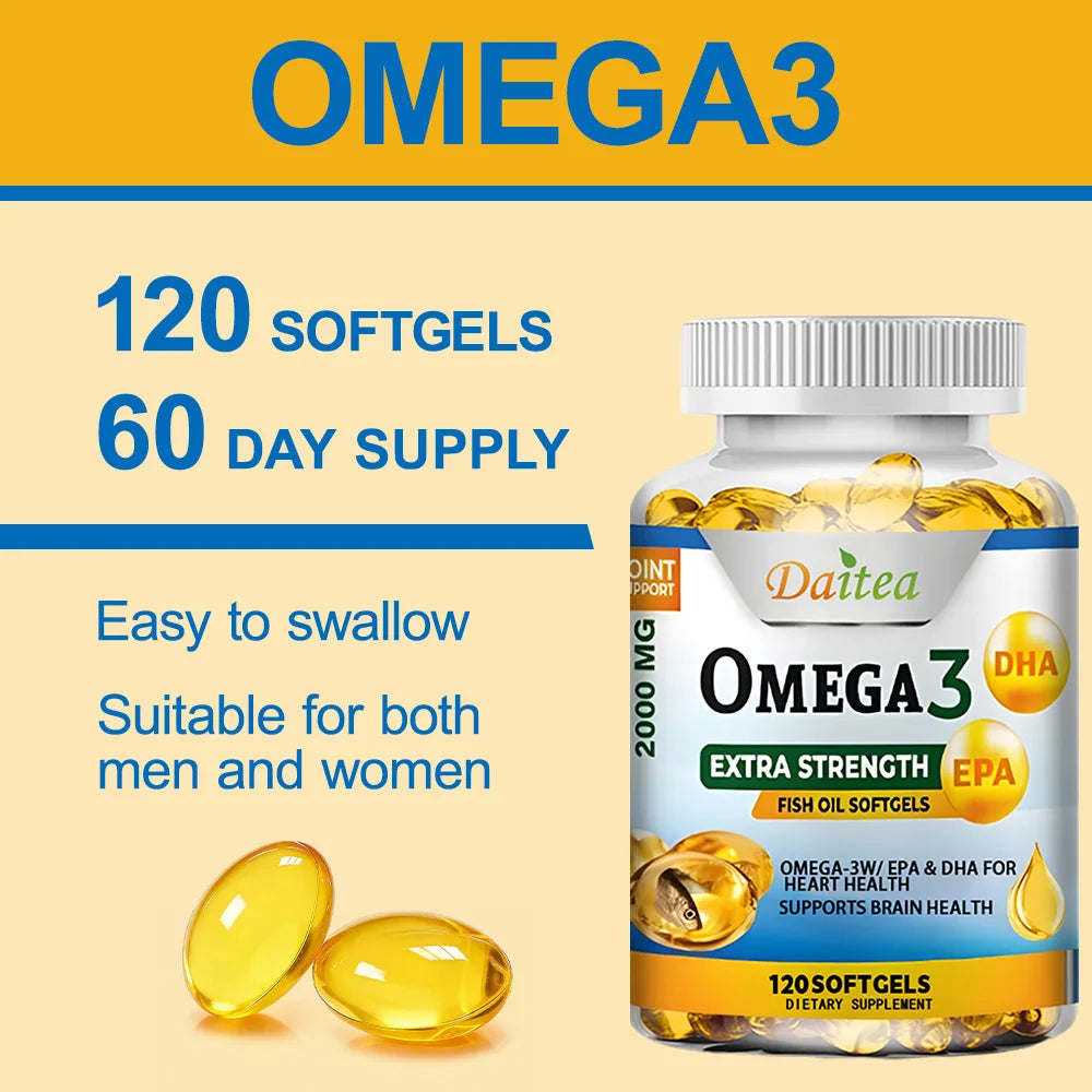 Daitea Omega-3 Extra Strength Fish Oil (120 Softgels)