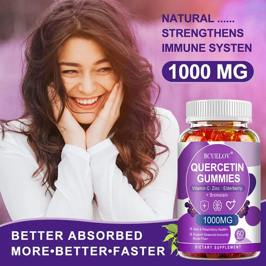 Bcuelov Quercetin Gummies 1000 mg with Bromelain (60 ct)