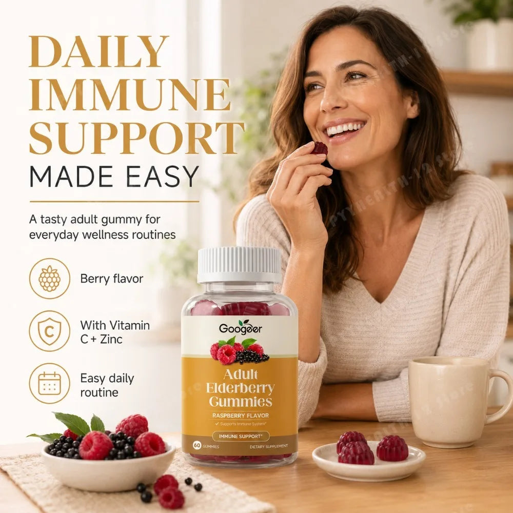 Googeer Adult Elderberry Gummies with Vitamin C & Zinc (60 ct)